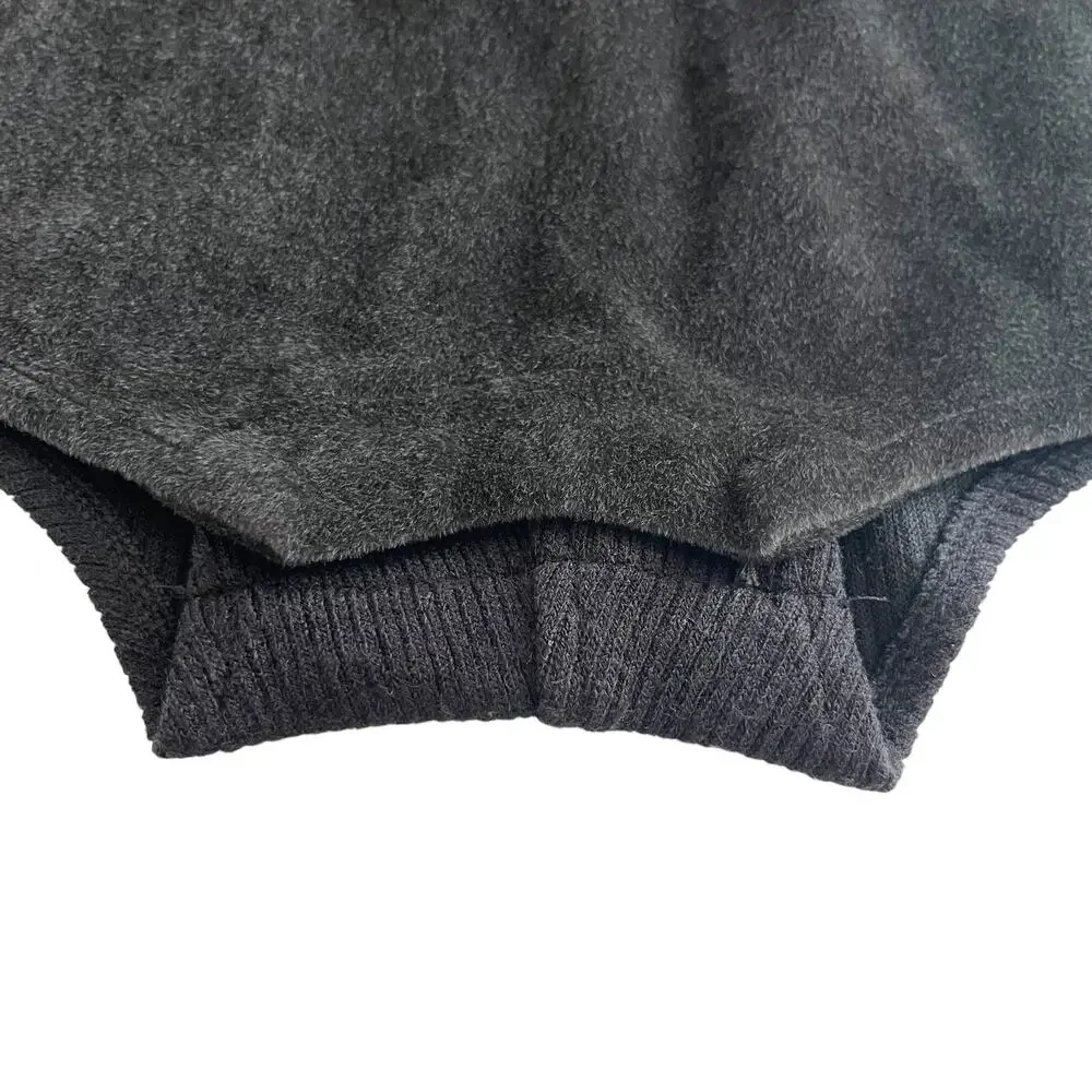 Glory Boys Slate Brown Velvet Rib Knit Suspender Romper Winter Size 18M Boutique